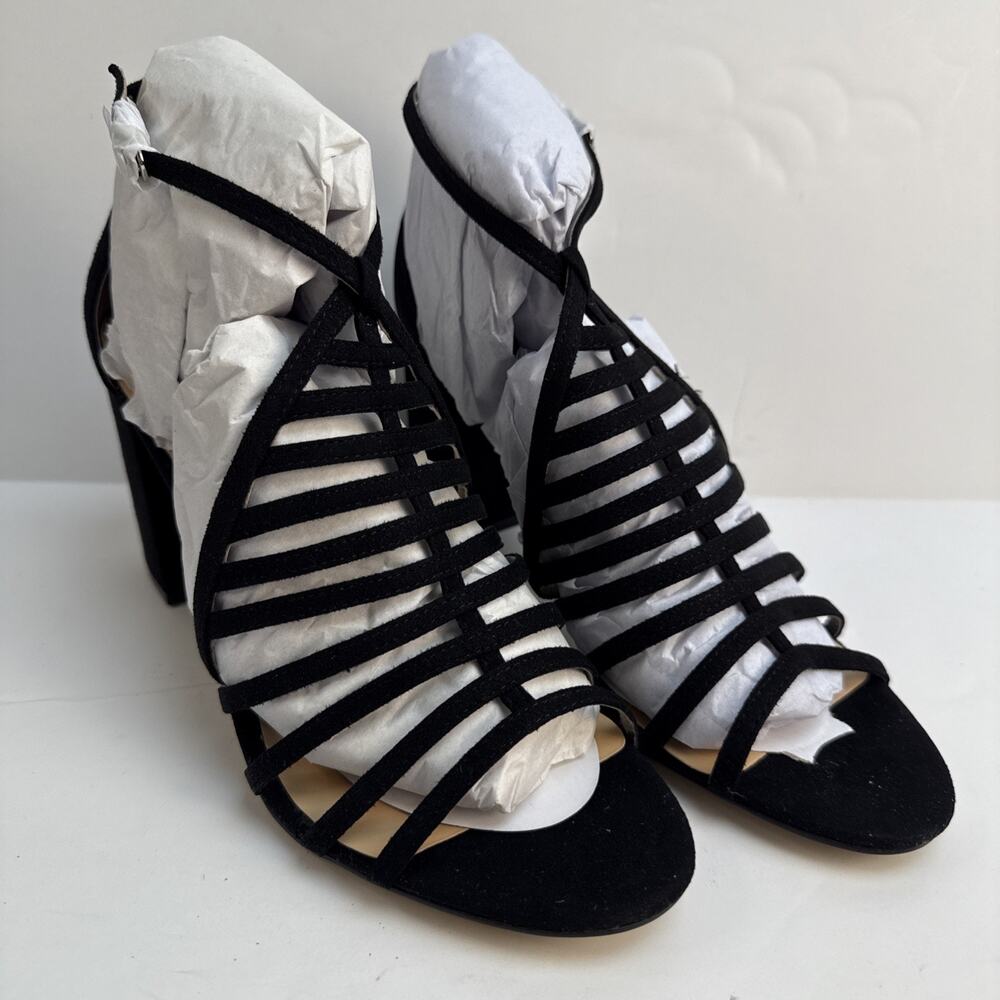 Daya by Zendaya Womens Sandal Shoes Black Heels Shoes 8.5 Medium Suede‎ NWB - Picture 2 of 8